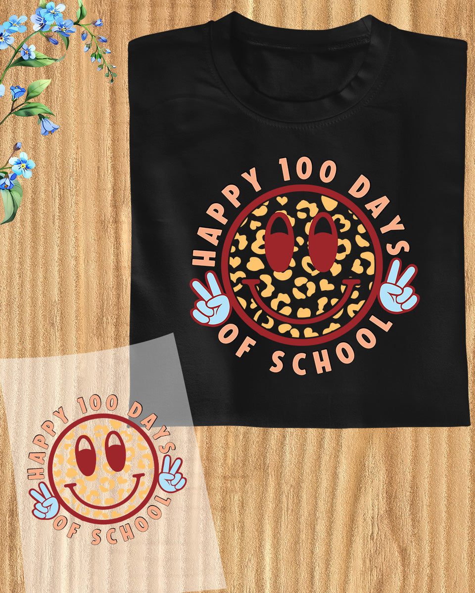 Happy 100 Days of School Trendy DTF Transfer Film